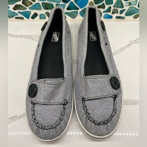 Vans Ashland Slip On Flat Nautical Theme Grey/White/Black Shoes